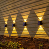 Aplique de pared Solar para jardín, decoración para exteriores, resistente al agua, arandela de inducción hacia arriba y abajo, aplique de luz exterior altamente eficiente