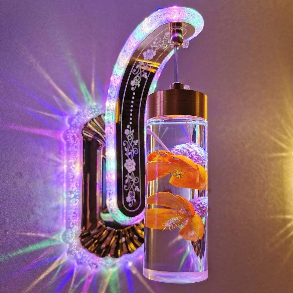 Lámpara de pared interior LED de 2022 12W para decoración de cabecera de dormitorio, luz de pared de flores reales, lámpara de escalera, lámpara de noche para sala de estar