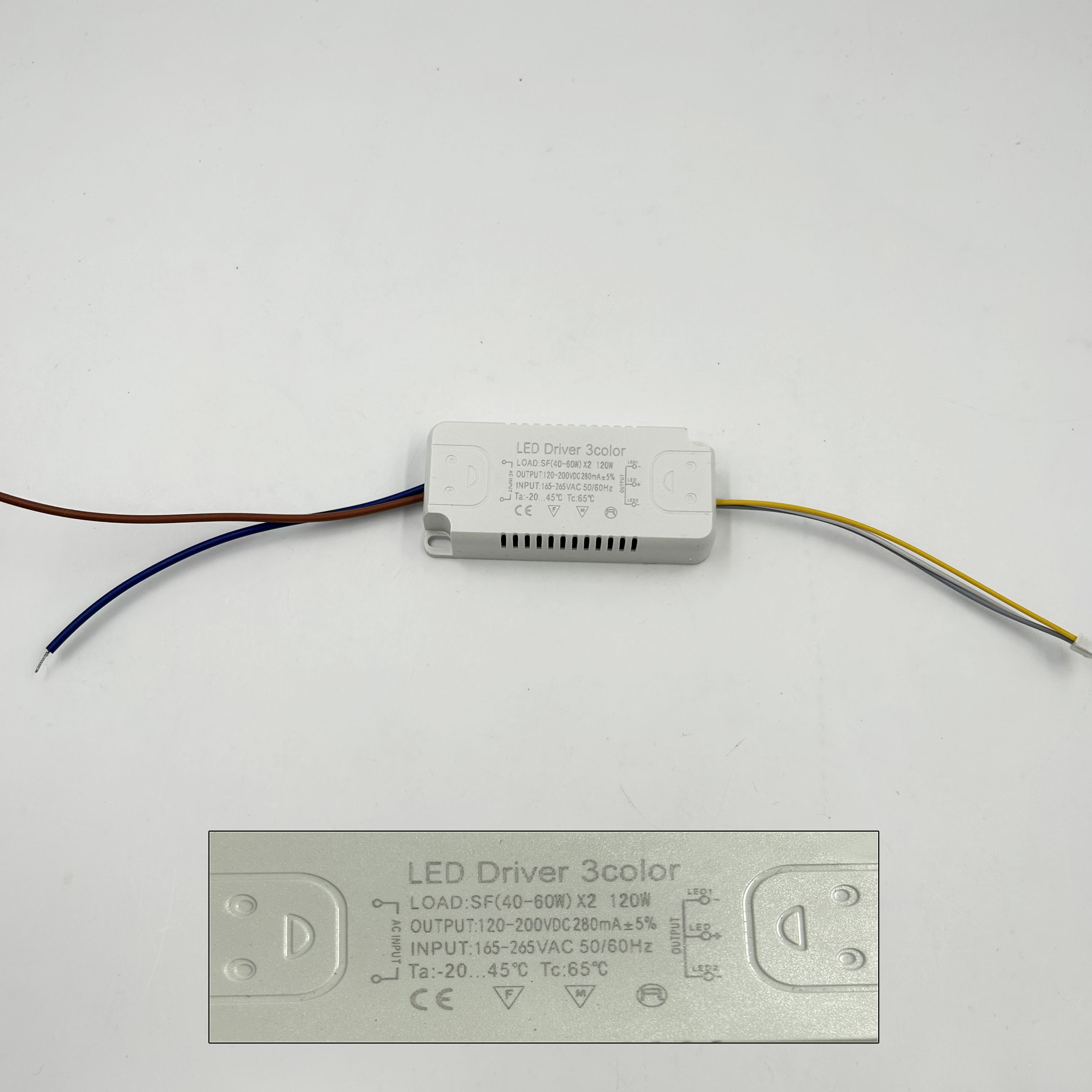 Transformadores de iluminación de controlador LED de 100W, 140W, 160W, controlador de temperatura de tres colores, fuente de alimentación de Chip LED COB no Warterpoof