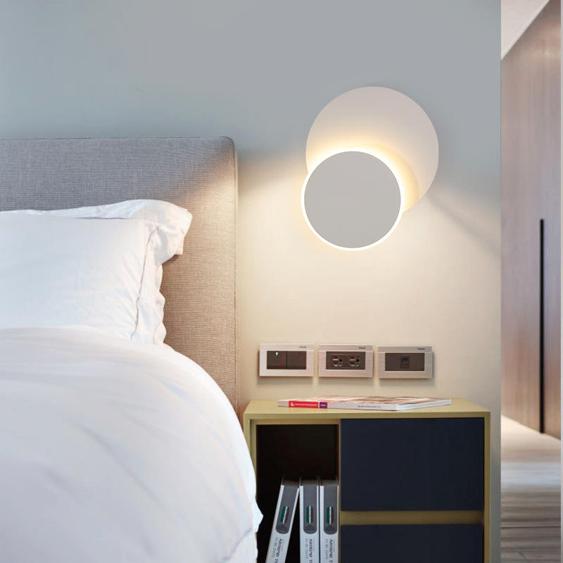 Luz de pared LED, lámpara giratoria de 360 ​​grados en punto de pared para escaleras, dormitorio, sala de estar, luz de pared, luz elegante para el hogar