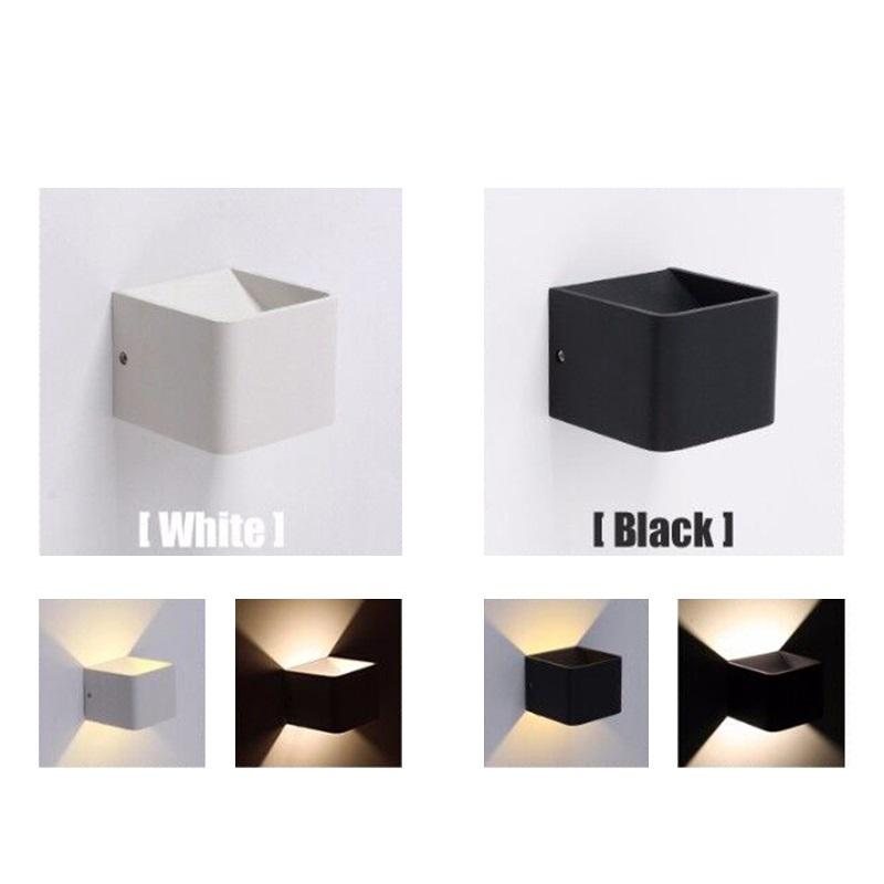 3w 5w Lámpara de pared cuadrada Iluminación LED para interiores Iluminación LED para interiores Cubo de cerámica Lámpara de pared para interiores Cuadrada Pequeña luz de noche Lámpara de pared única Decoración de hotel para interiores Buena calidad 