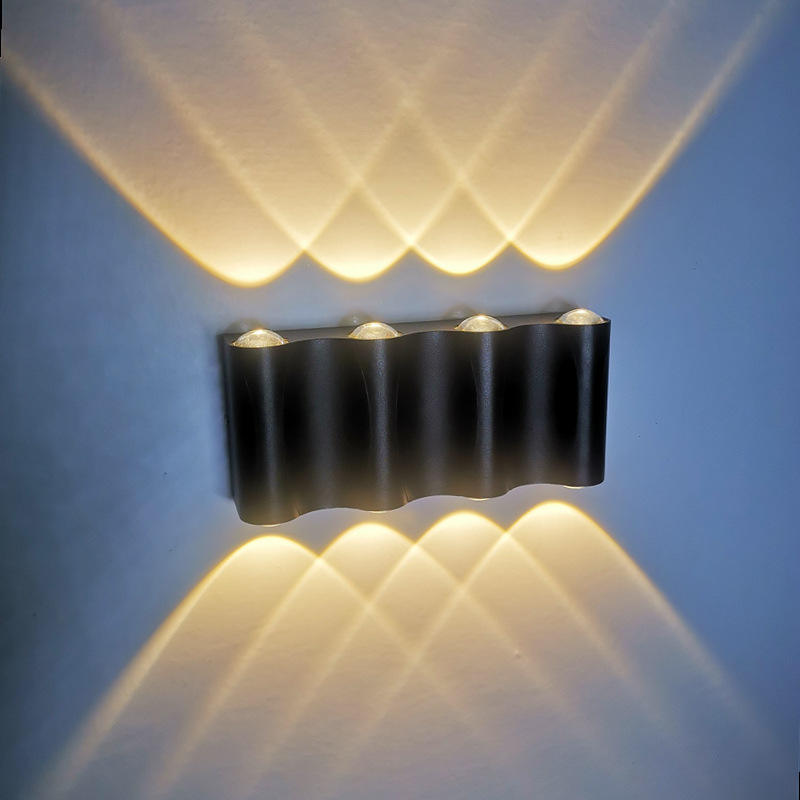 Lámpara de pared Led de aluminio para exteriores IP65, resistente al agua, luz de pared hacia arriba y hacia abajo, escalera de casa, dormitorio, pasillo de noche, 4/6/8W, 2 años de garantía