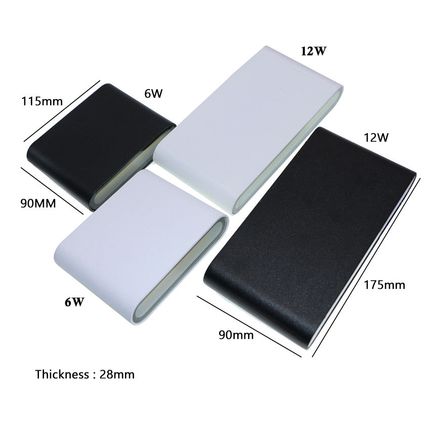  Luces de pared exterior Linterna montada en jardín de aluminio Impermeable para exteriores Lámpara de iluminación de pared Led Black Street Glass