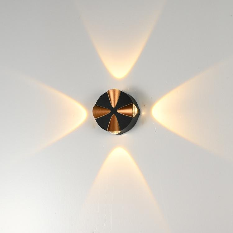Cubo IP65 Iluminación LED para exteriores montada en superficie ajustable, Lámpara de pared LED impermeable para exteriores Lámpara de pared negra y dorada