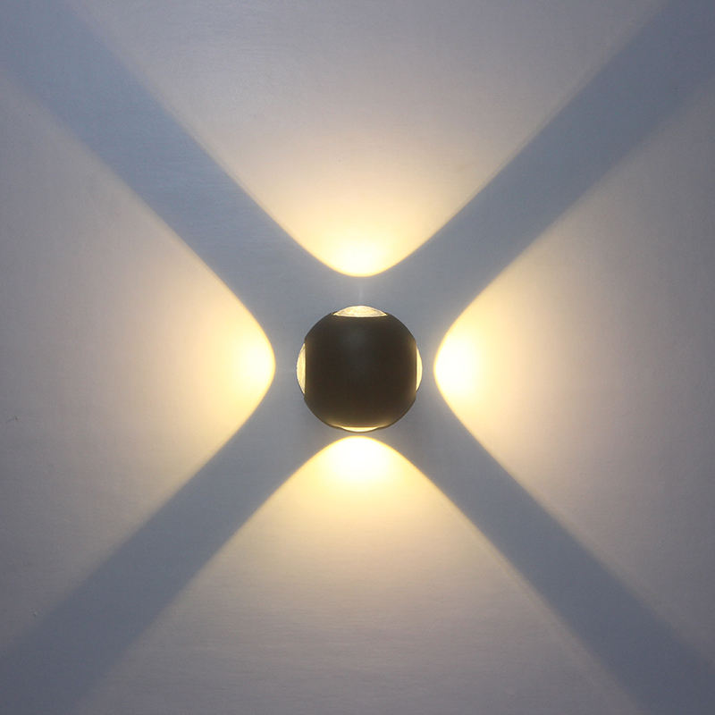 Luces de bola de llegada de gran tamaño de 12W, luz descendente para exteriores, luces multicolores, lámparas de pared externas, luminaria LED Wandlamp, lámparas de pared LED
