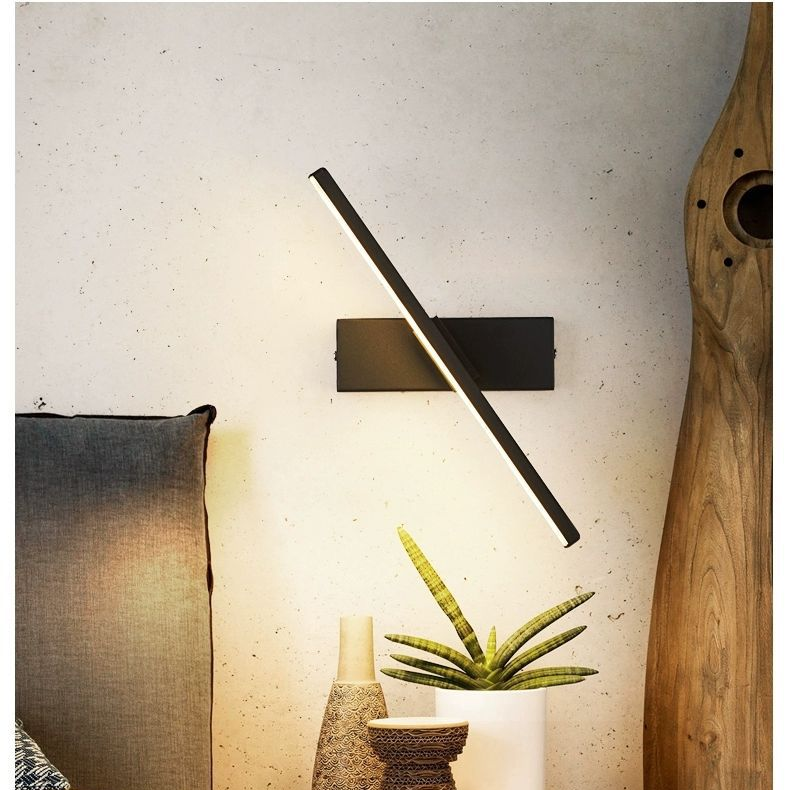 Lámparas de pared LED modernas de 6 W 330 cabecera giratoria 12 W AC96V-260V aplique de pared lámpara negra iluminación de decoración interior de pasillo