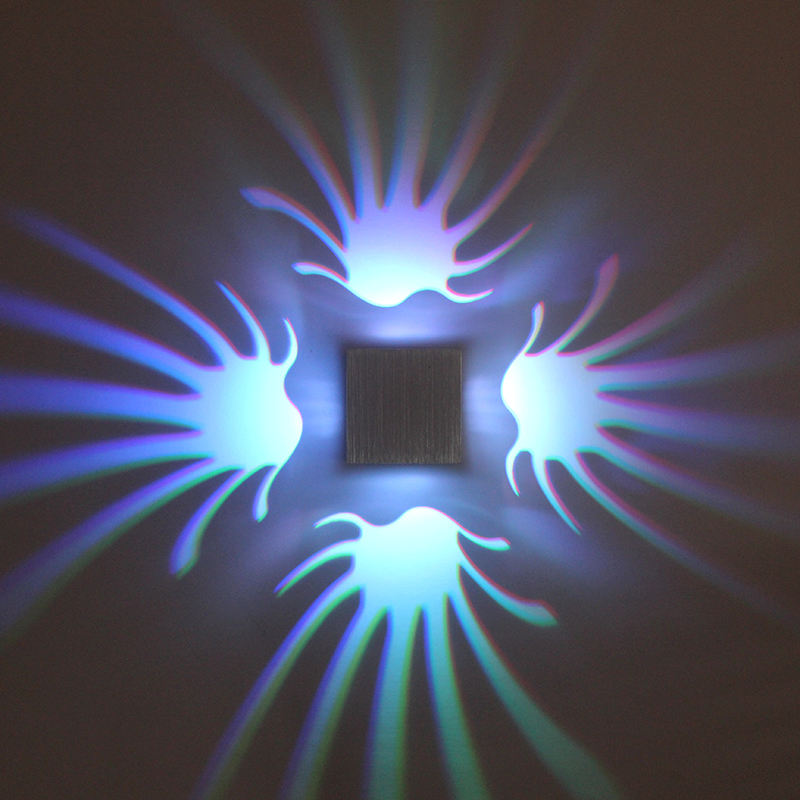 Luz de pared RGB de lujo de aluminio de 3W para decoración de galería de arte, lámpara de balcón frontal, luz de porche