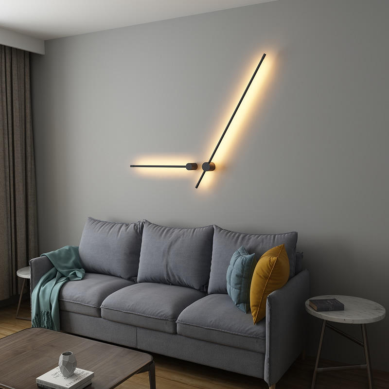 Nordic Slaapkamer Nachtkastje Wandlamp Creatiev Klok Lange Trap Gang Gangpad Woonkamer Achtergrond Wall Art Lamp Cafe Hotel
