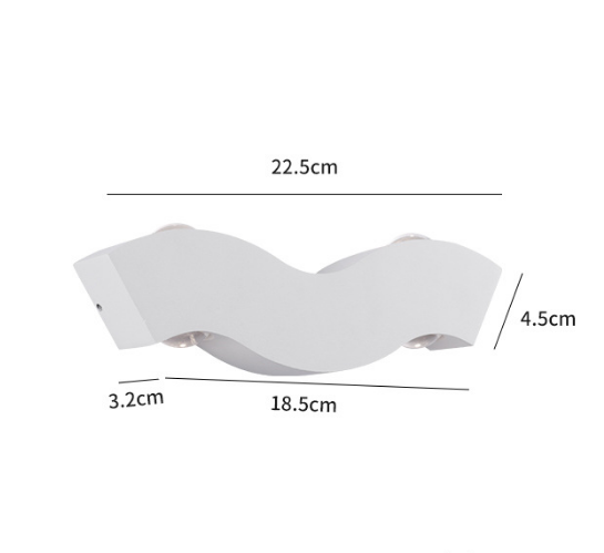 Lámpara de pared nórdica resistente al agua IP65 4W, lámpara de pared de fondo de sala de estar led simple, iluminación de pasillo de hotel, luz de arriba y abajo