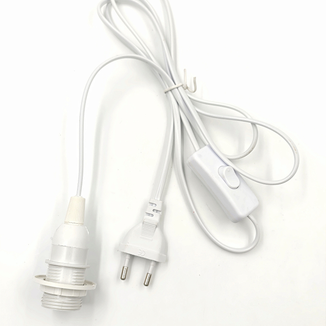Cable de soporte de lámpara E14 enchufe de EE. UU. Bombilla colgante de luz 303 interruptor personalizado ABS PVC interruptor de cobre estilo lámpara de sal del Himalaya
