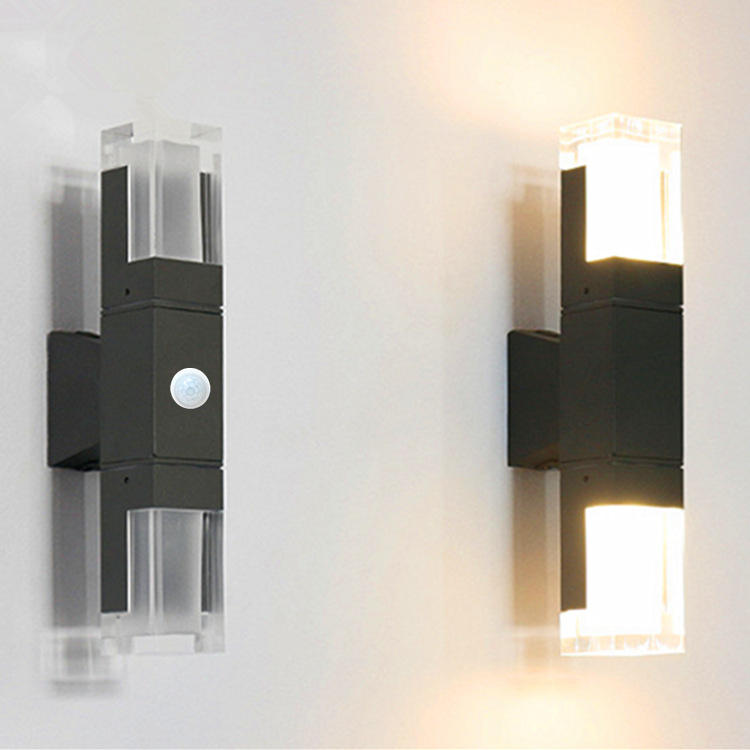 Lámpara de pared Led de aluminio para exteriores IP65, luz de pared impermeable hacia arriba y hacia abajo para el hogar, escalera, dormitorio, mesita de noche, pasillo, iluminación ajustable