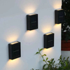 Arandela de pared solar para exteriores, impermeable, arriba y abajo, lámpara de iluminación, Villa, lámpara de pared decorativa para jardín