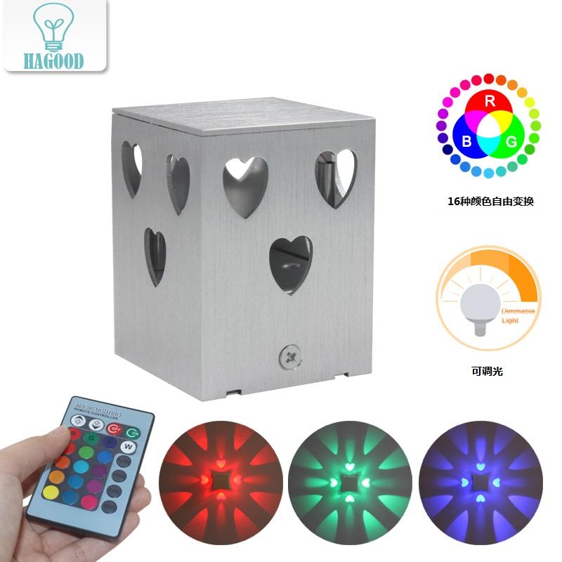 Lámpara de pared LED en forma de corazón, lámpara de pared con control remoto, lámparas de pared para dormitorio, sala de estar, peluquería, alta calidad, precio barato, alta calidad