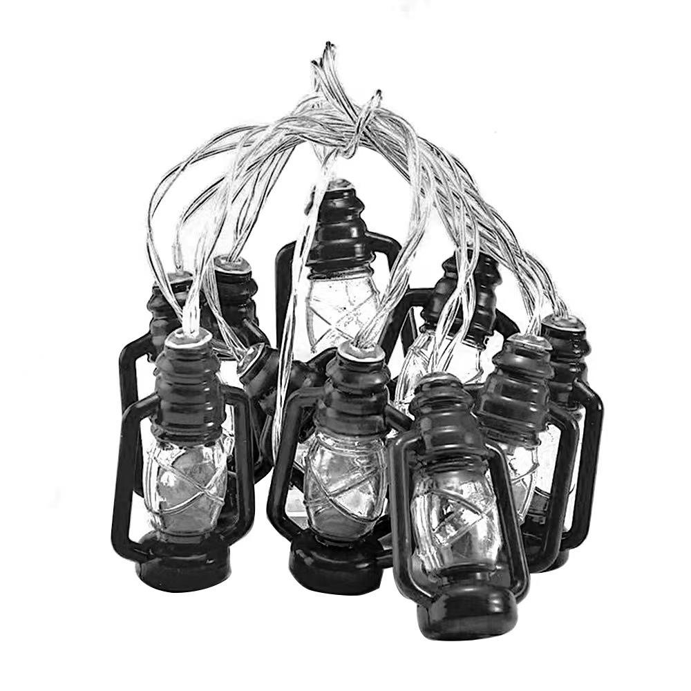 Cadena de luces LED de 1M y 10LED, luces de bola de hadas, cadena para acampar al aire libre, festival, vacaciones, decoración al aire libre, lámpara con batería, Navidad