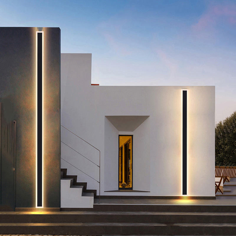 Lámpara de pared impermeable LED de aluminio moderno para jardín Rectangular