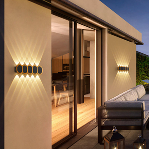 Luz LED de pared de 6W y 12W para exteriores, resistente al agua, IP65, lámpara de pared de jardín para porche, lámparas de iluminación para decoración de cabecera de dormitorio interior, lámparas de aluminio