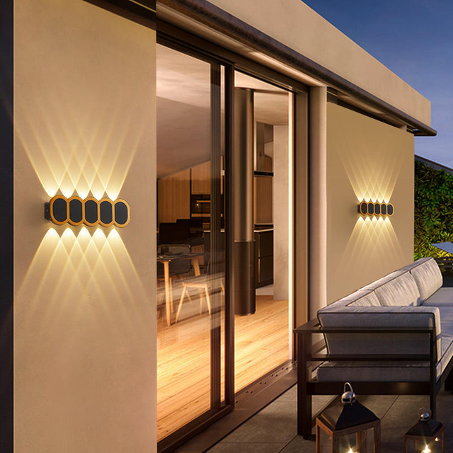 Luz LED de pared de 6W y 12W para exteriores, resistente al agua, IP65, lámpara de pared de jardín para porche, lámparas de iluminación para decoración de cabecera de dormitorio interior, lámparas de aluminio