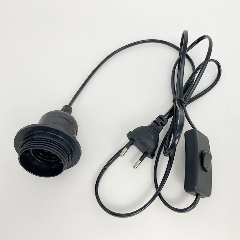 Cable de alimentación de extensión E27 E14 US AU UK EU con Cable de interruptor 303, Base de tornillo de 1,8 m, portalámparas, lámpara colgante LED, enchufe de bombilla