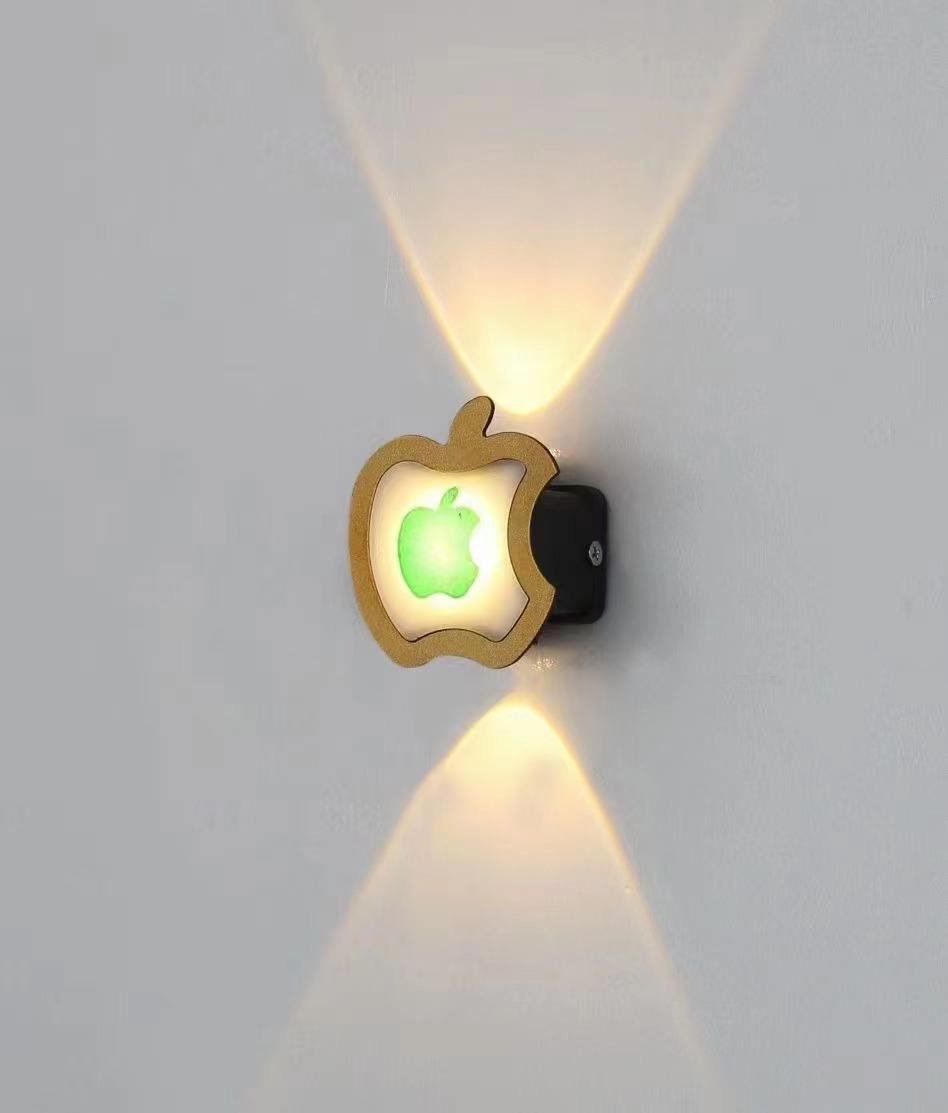 Nuevo estilo, lámpara de pared con personalidad de manzana dorada, lámpara Led Simple de fondo para sala de estar, lámpara de pared redonda, iluminación para pasillo de Hotel y pasillo