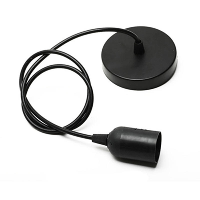 Portalámparas Cable E27 Base Bombilla Zócalo Colgante Luz Tela Metal Personalizado PVC Interruptor Estilo Cable Enchufe Plástico Dimmer Tornillo ZHE