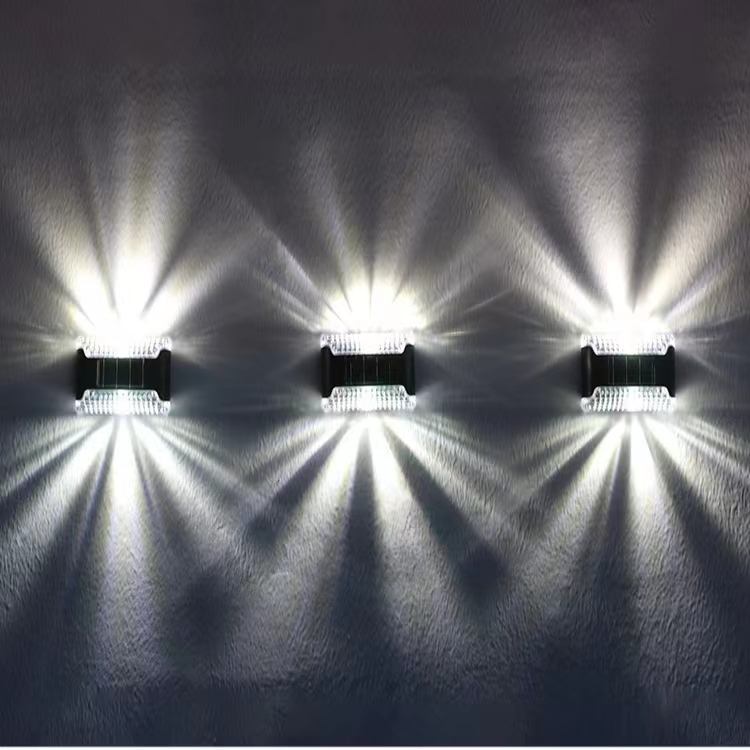 Lámpara de pared Solar transparente hacia arriba y hacia abajo, impermeable para exteriores, hogar, jardín, terraza, balcón, decoración de ambiente, luz
