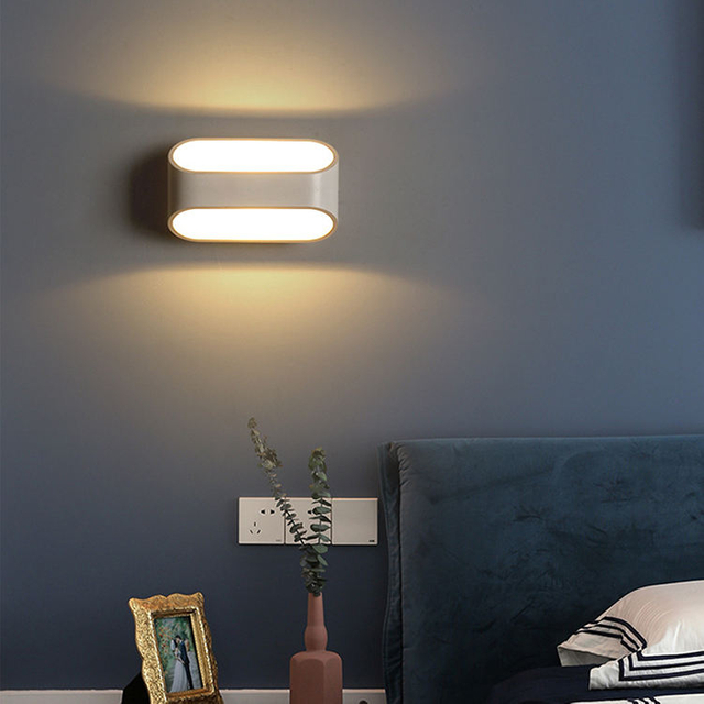 Nuevo blanco aluminio 5W RGB lámpara de pared arriba y abajo interior Wandlamp Diy Color con controlador lámpara de pared interior RGB lámpara de pared