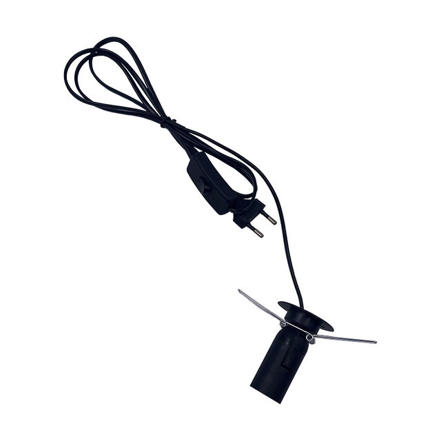 Portalámparas colgante europeo con enchufe de base E14 con interruptor de encendido y apagado, enchufe de la UE, extensión de cable vintage, base de bombilla e14