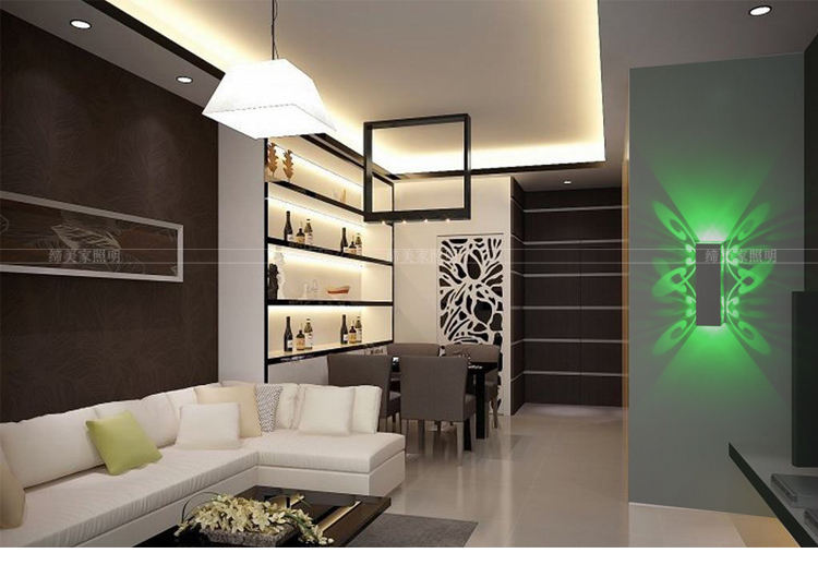 Lámpara Led decorativa, luz de pared de mariposa doble y luz nocturna para interiores. Lámpara de luz LED para interiores, artículos decorativos