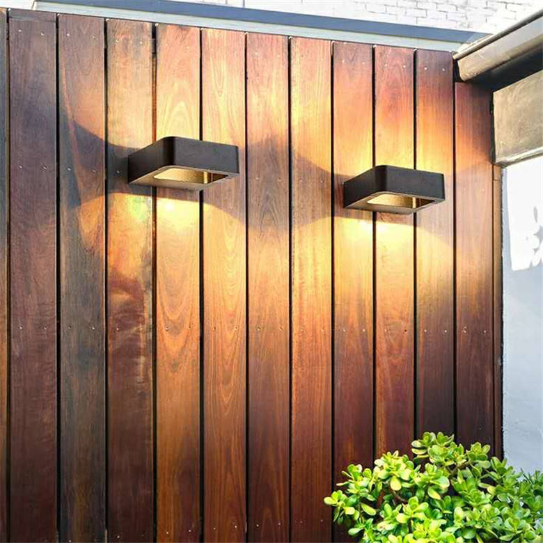Luz LED para porche impermeable al aire libre 6W 12W lámpara de pared de aluminio negro jardín patio pasillo balcón aplique luz AC110V/220V