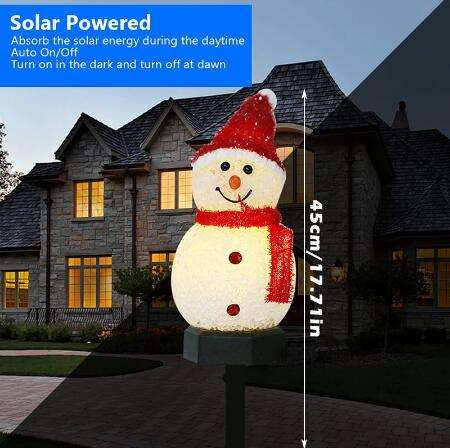 Luces LED solares navideñas para decoración de jardín, muñeco de nieve, luz impermeable, lámpara de poste para exteriores, paisaje de césped, iluminación Solar Led 2023