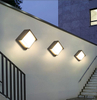 Lámpara de pared Led impermeable para decoración de jardín y exteriores, candelabro de iluminación para puerta delantera, luminaria de AC85-260V, accesorio de pantalla negra