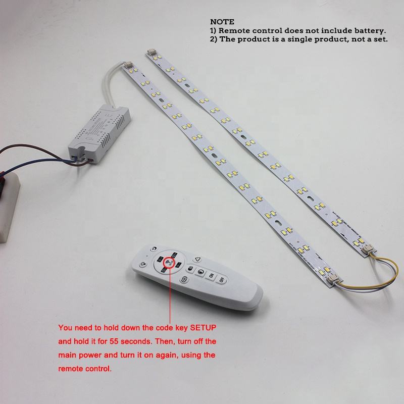 Lámpara de techo LED regulable de 24 W, luminosa, de tres colores, ajustable, 5730SMD, iluminación de fuente de luz, control infrarrojo, luz descendente para dormitorio