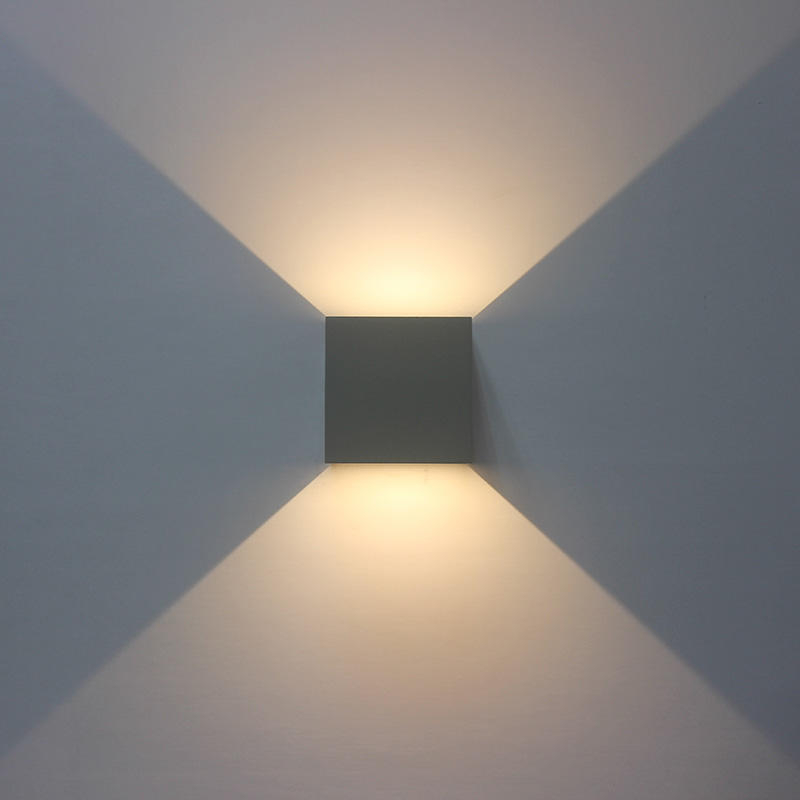 Lámpara de pared LED de pared ajustable IP65 gris Iluminación de aplique de cubo para exteriores