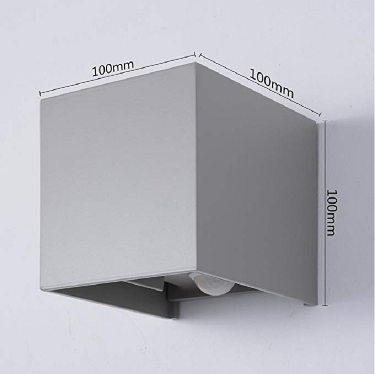 Sensor de movimiento para exteriores de buena calidad, lámpara de pared impermeable con cubo negro, accesorios, lámpara de pared Led para jardín y hogar