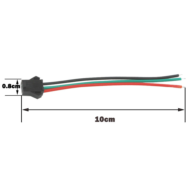 JST SM 3 pines/cabeza macho a hembra enchufe/cable conector rápido para tira de LED RGB WS2812B