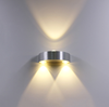 Lámpara de pared LED de 3W arriba y abajo, luces de pared de aluminio para dormitorio, hotel, iluminación interior led