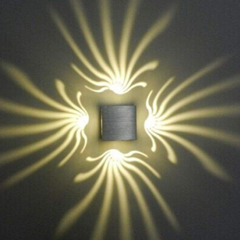 3W Aluminio Fancy RGB con controlador de luz de pared para decoración de galería de arte Balcón frontal Lámpara de pared LED 