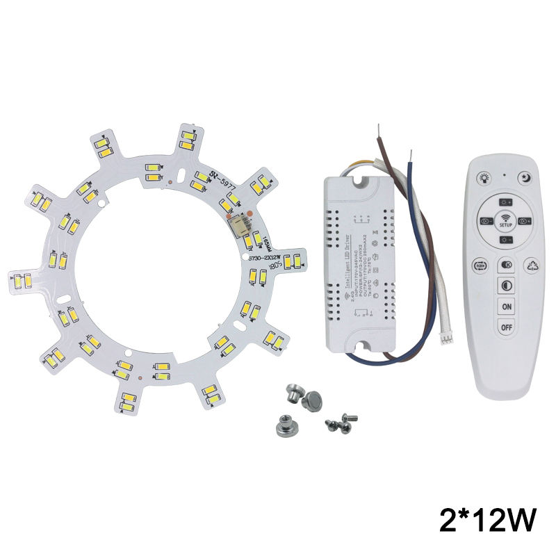 2x24W LED iluminación de techo 2.4G WIFI control de conexión de teléfono móvil control remoto para sala de estar cocina luz de techo