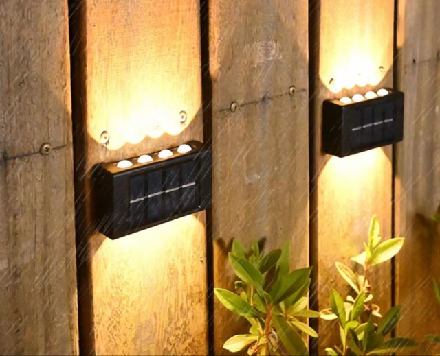 Lámpara solar para jardín al aire libre, lámpara de pared para el hogar, diseño de decoración de pared, nueva lámpara de pared de ambiente luminoso hacia arriba y hacia abajo