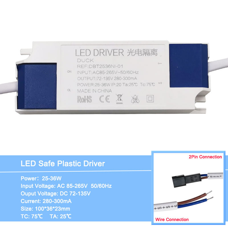 Fuente de alimentación regulable de alta calidad, 3W, 5W, 7W, 8-10W, 15W, 15-24W, adaptador de controlador LED, transformador de 300mA para luz descendente LED de 85-265V