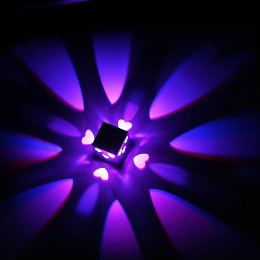 LED Love heart 3W RGB Control remoto Lámpara de pared interior para el hogar Dormitorio escalera Vestíbulo Decoración Izakaya Decorateur Beauty Room