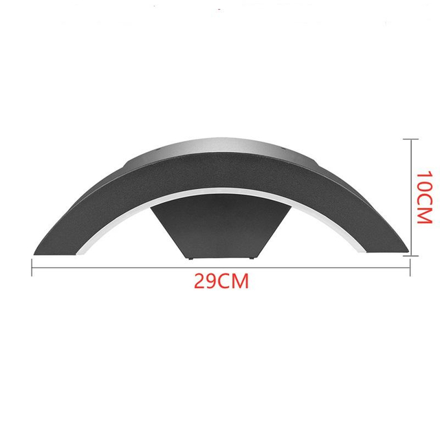 Lámpara de jardín Sector Lámpara de pared impermeable para exteriores Lámpara de pared de aluminio con iluminación LED