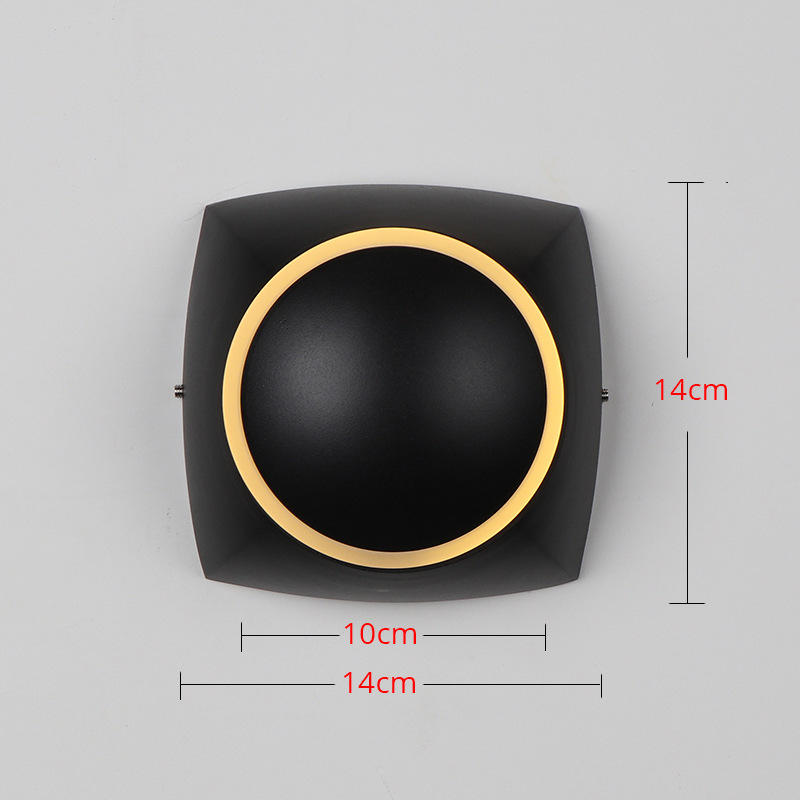 Luz de noche ajustable para decoración de interiores, lámpara de pared redonda blanca y negra de 360 ​​grados con precio de fábrica