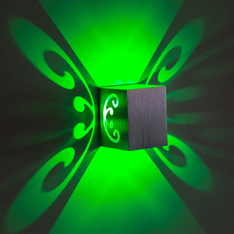 Lámpara de pared de mariposa, candelabro LED de 3W, luz Led montada en la pared de aluminio para pasillo, dormitorio, pasillo, porche, accesorio de luz de fondo