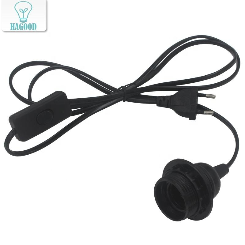 Cable de alimentación de 1,8 M, portalámparas colgante E27, enchufe europeo, interruptor 303, 250V, 4A, para lámpara colgante, enchufe de bombilla LED, apto para el hogar