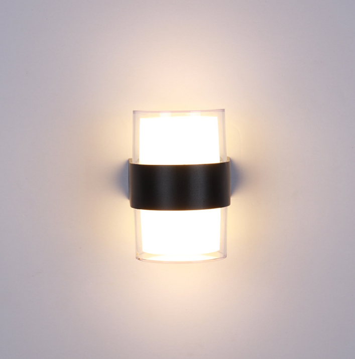 Nueva lámpara de pared Led impermeable acrílica redonda de 6 W para decoración de jardín y exteriores, candelabro de iluminación para puerta delantera