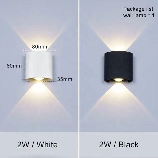 Exterior ajustable arriba abajo paso pasillo cubo cilindro jardín Hotel impermeable Cob Led lámparas de pared 220V iluminación arriba y abajo