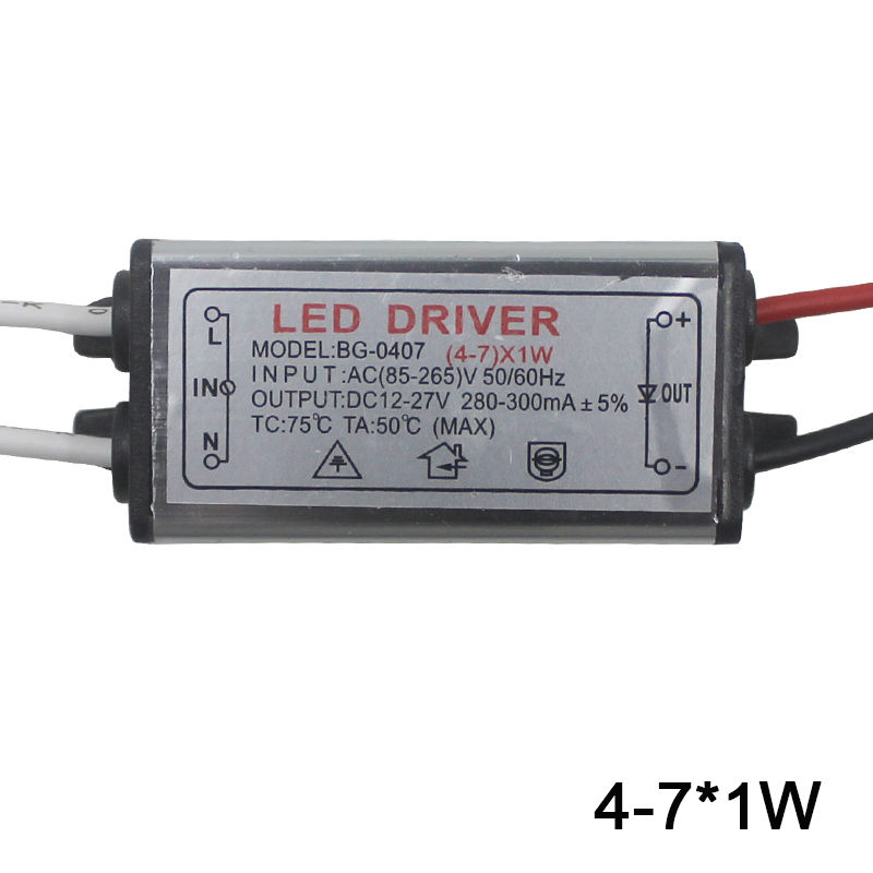 Controlador de luz LED resistente al agua IP65 de 1-12W, AC85-265V, DC3-43V, adaptador de fuente de alimentación de transformador LED para lámpara/Chips Led para exteriores