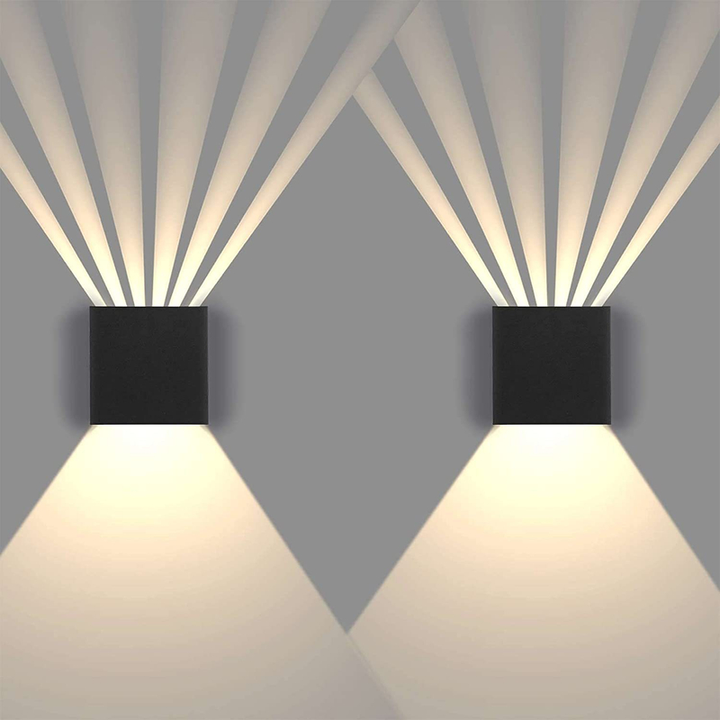 Lámpara de pared cuadrada de 6W, luz de pared Led, paquete de pared para exteriores, iluminación Led, lámpara de pared LED para exteriores, lámpara de pared de luz de seis haces