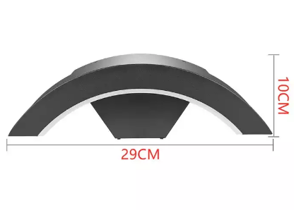 Lámpara LED de pared para exteriores, lámpara de patio en forma de abanico, lámpara de pared impermeable de 18W, iluminación LED, apliques de pared de aluminio para exteriores